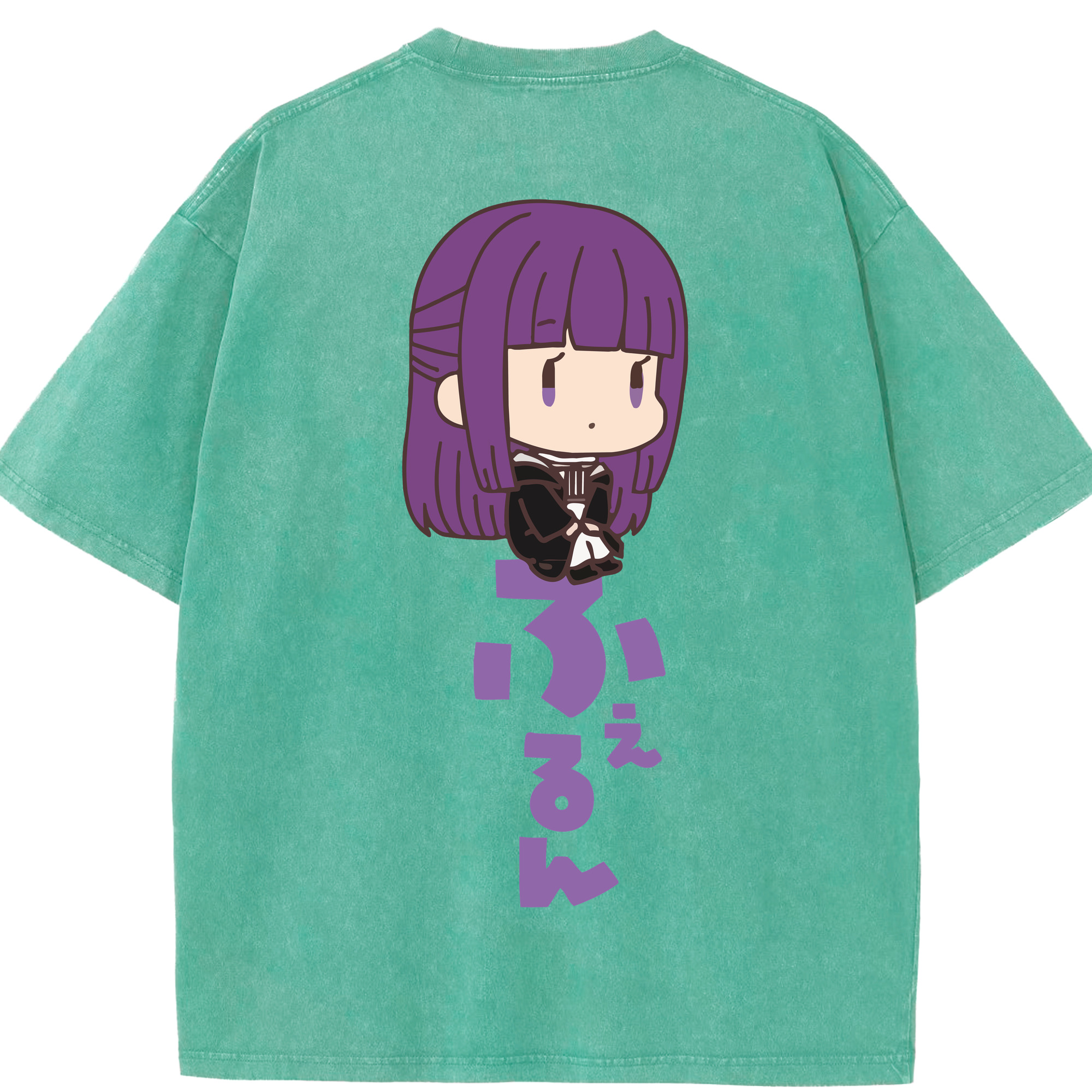 （画像用） 葬送のフリーレン Frieren 綿100% ヴィンテージ風 半袖Tシャツ（背面プリント）